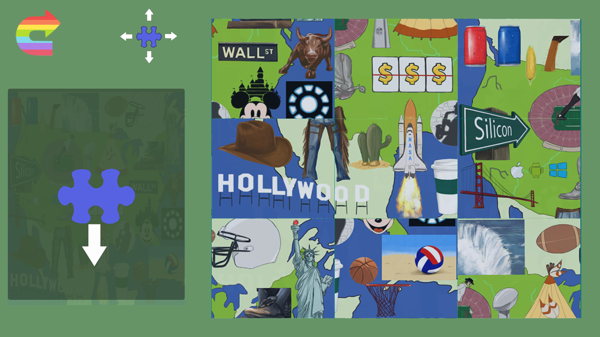 益智地图拼图 Game Screenshot