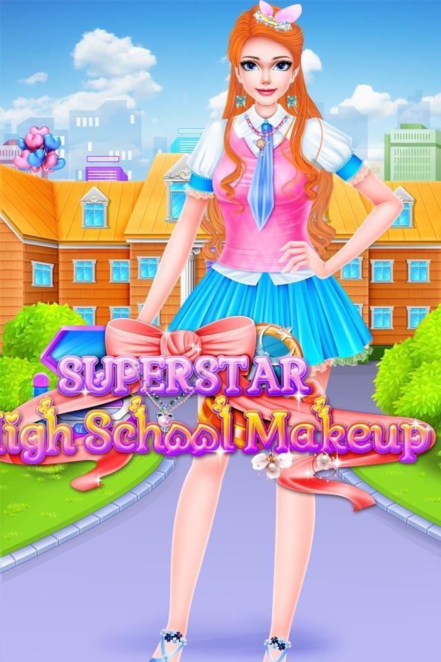 Superstar high school makeup Game Screenshot