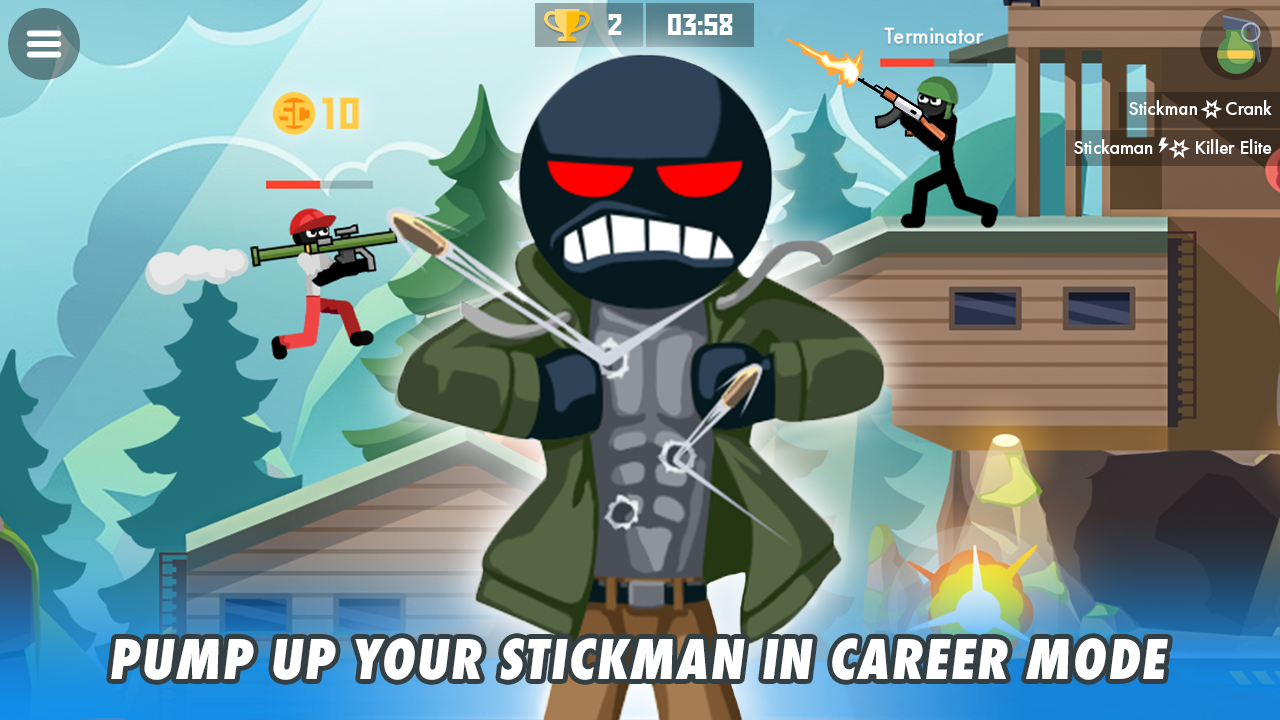 Cuplikan Layar Game Stickman Combats: Multiplayer Stick Battle Shooter