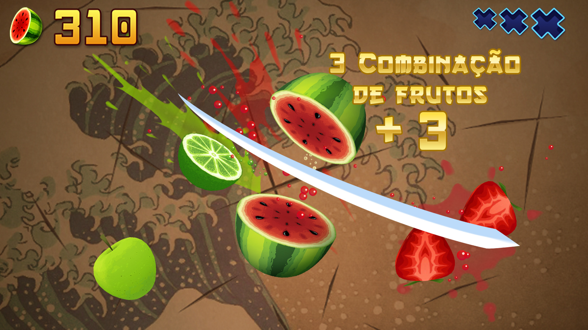 Captura de Tela do Jogo Fruit Ninja Classic