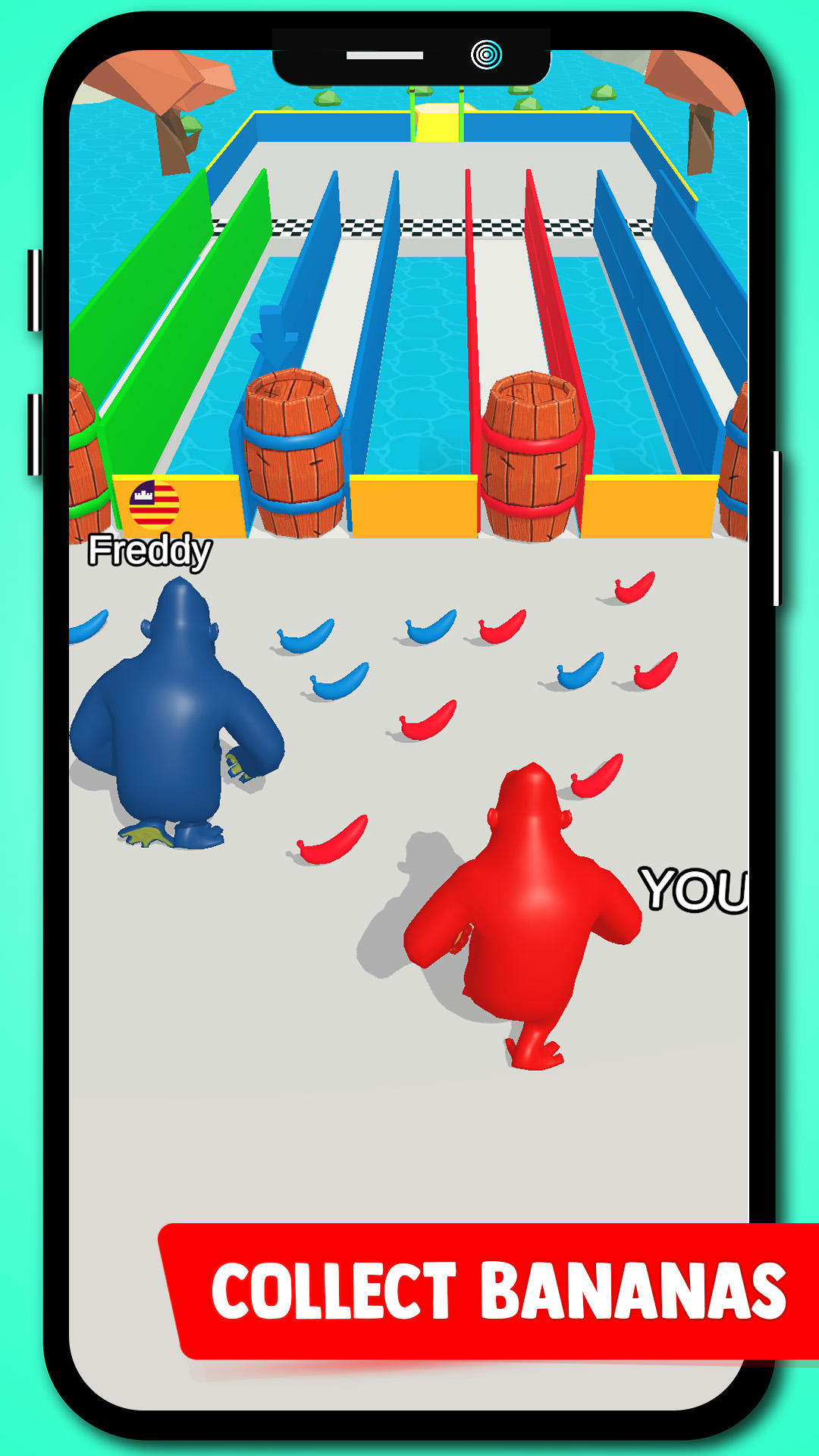 Gorilla Run! Bridge Runners 3D Game Screenshot