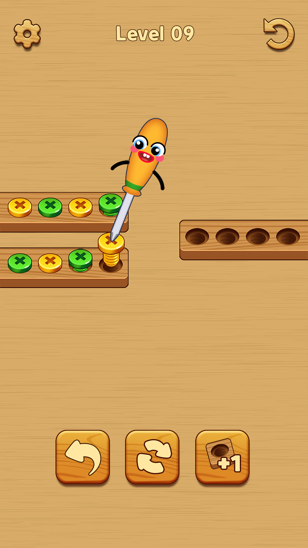 Wood Screw Color Sort Puzzle Game Screenshot