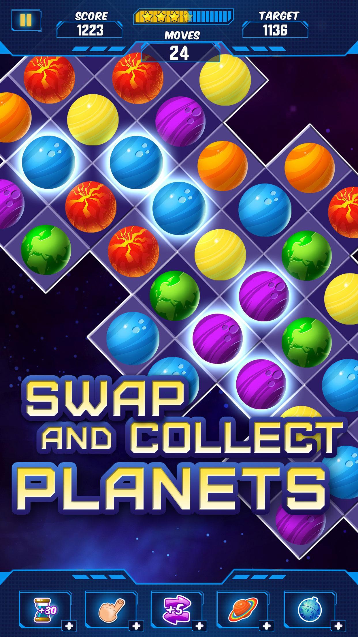 Space Smash Match 3 Game Screenshot