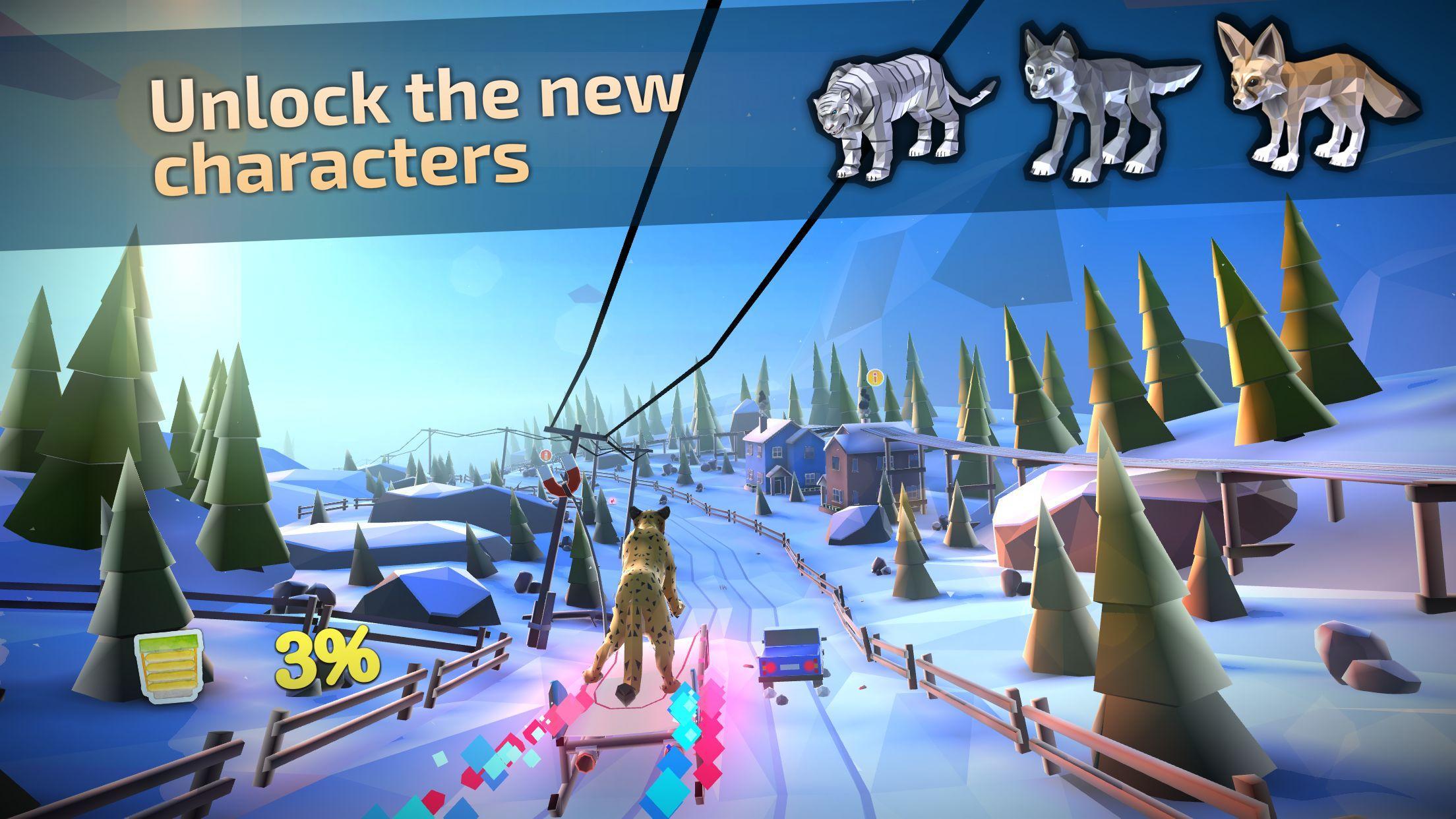 Animal Adventure Downhill Rush ภาพหน้าจอเกม