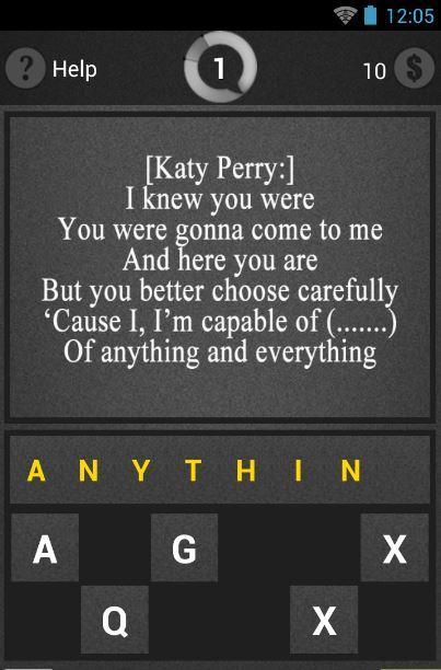 Katy Perry Guess Song screenshot game