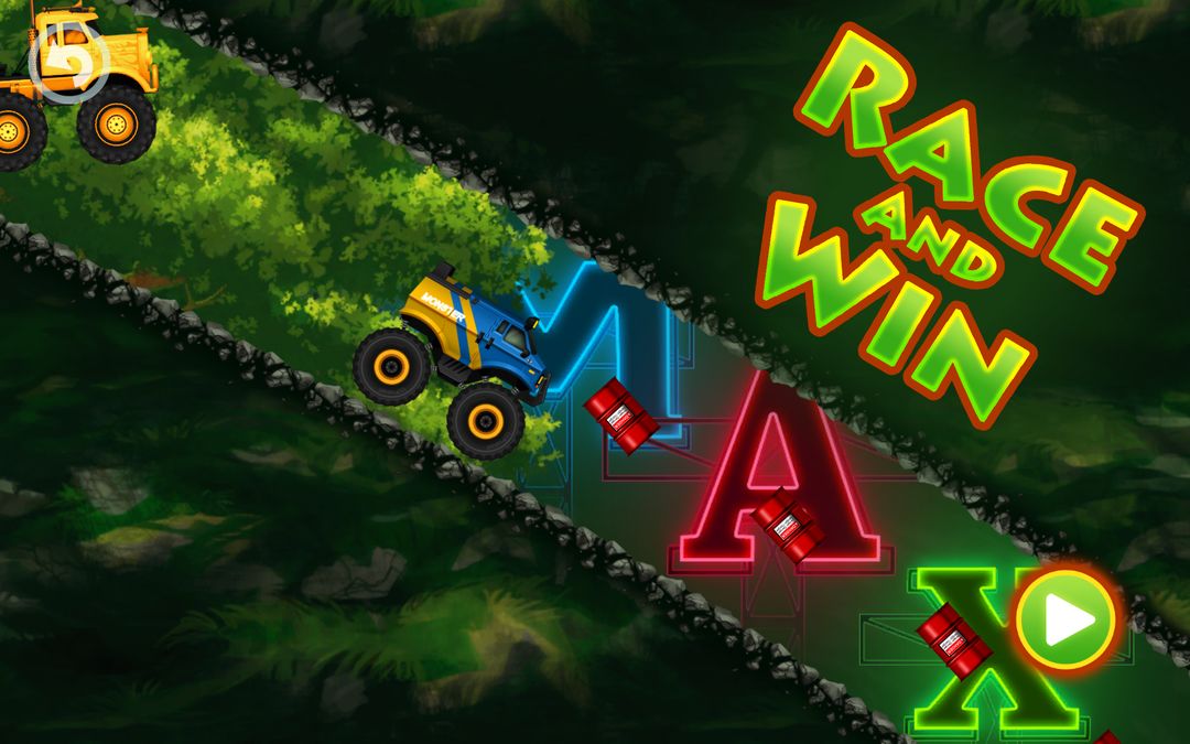 Jungle Monster Truck Kids Race screenshot game