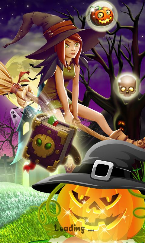 Halloween Witch - Fruit Puzzle 게임 스크린 샷