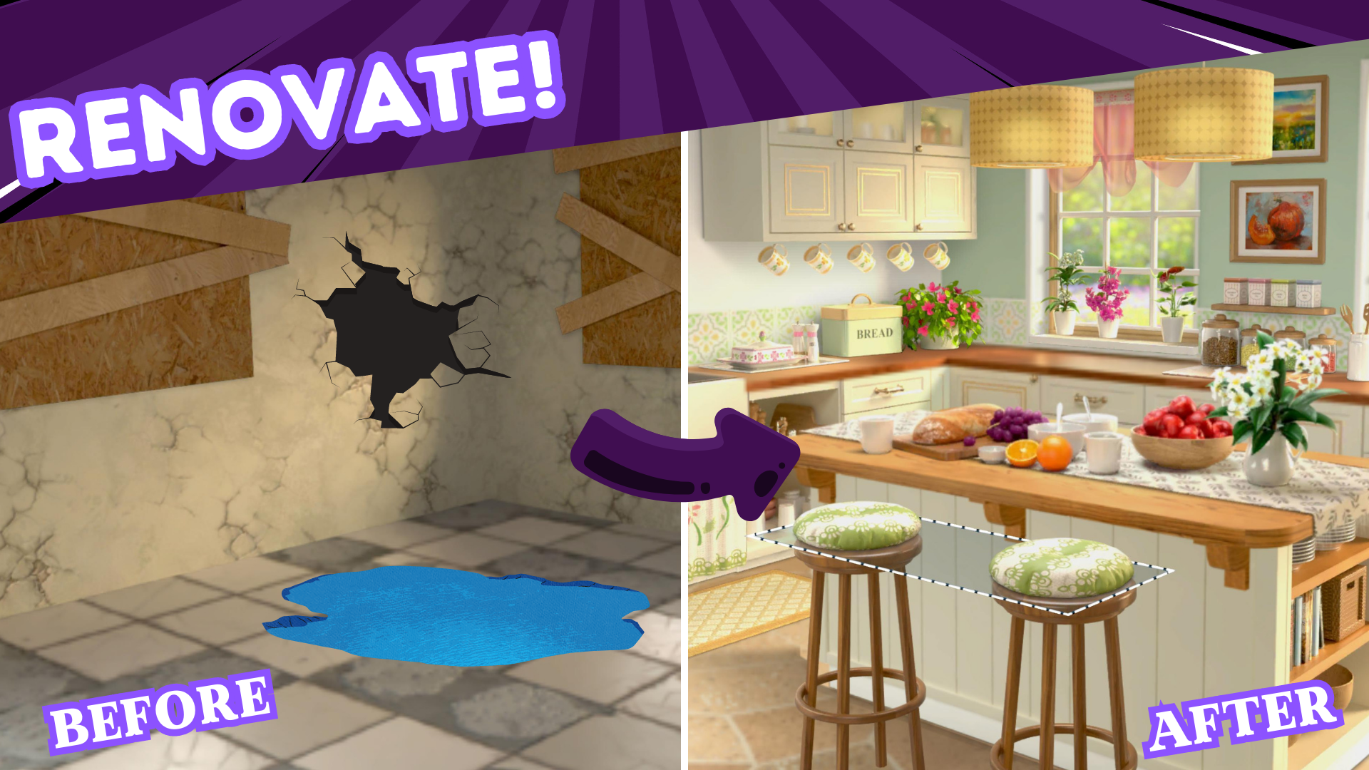 My Home design makeover game Game Screenshot