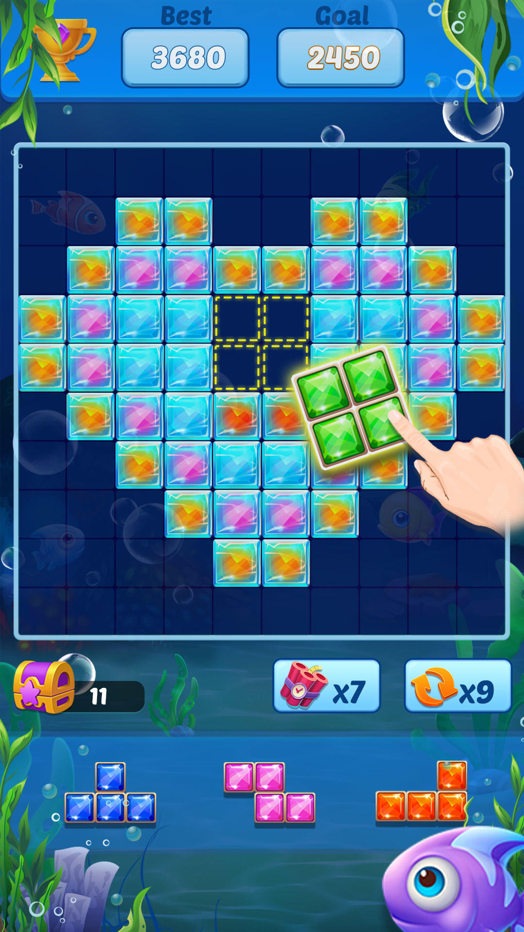 Puzzle Block Ocean Fish Game Screenshot