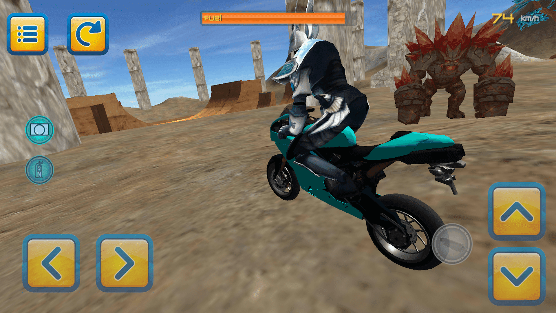 Motorbike Fantasy Warrior Jump Game Screenshot