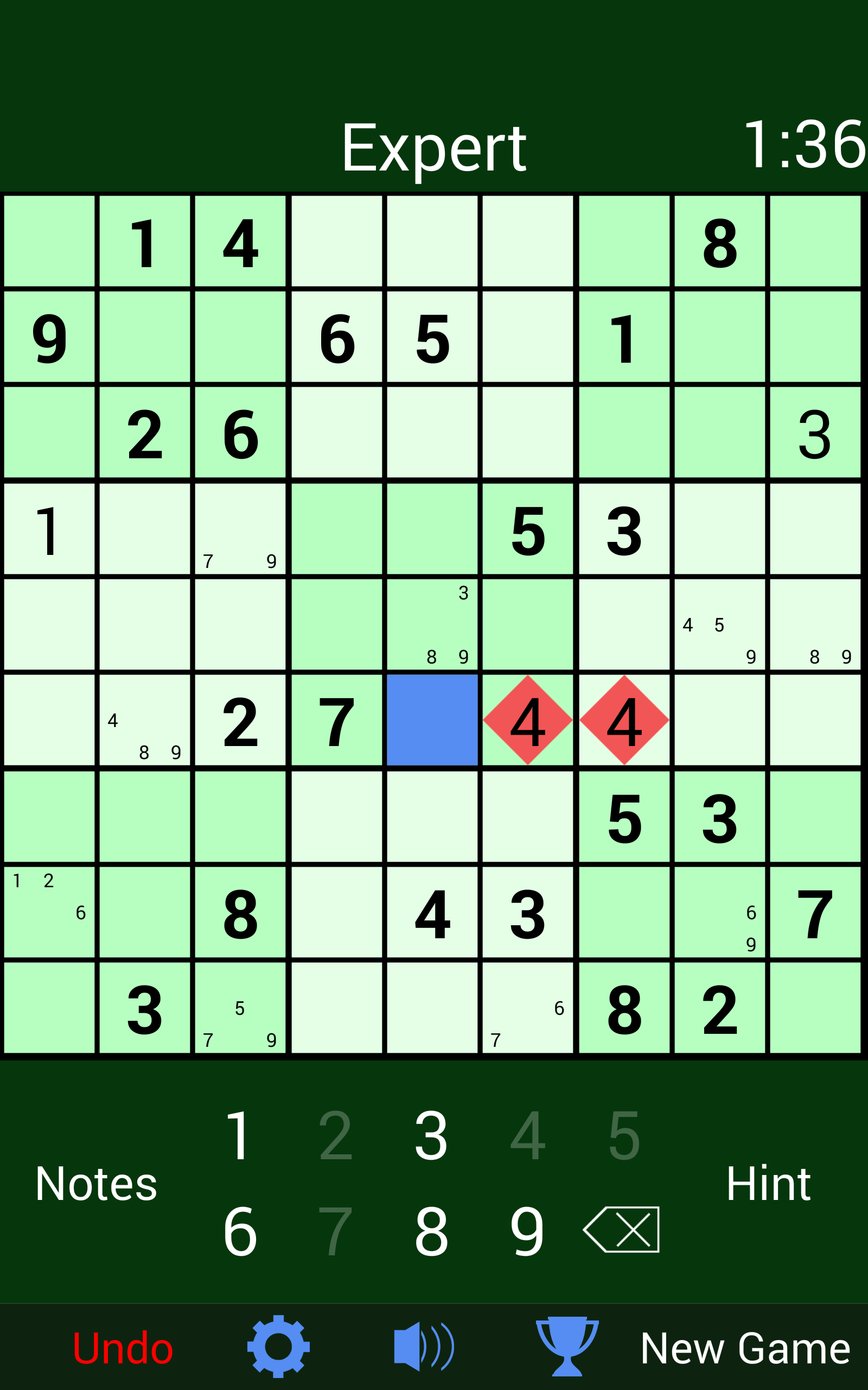 Sudoku (數獨) 遊戲截圖