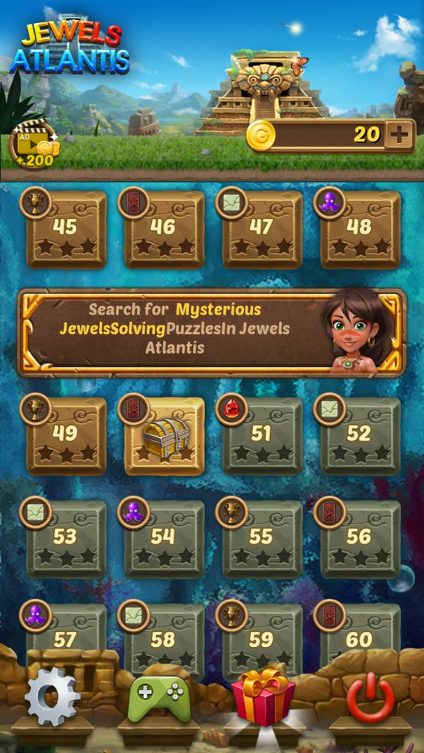 Screenshot of Jewels Atlantis: Puzzle game