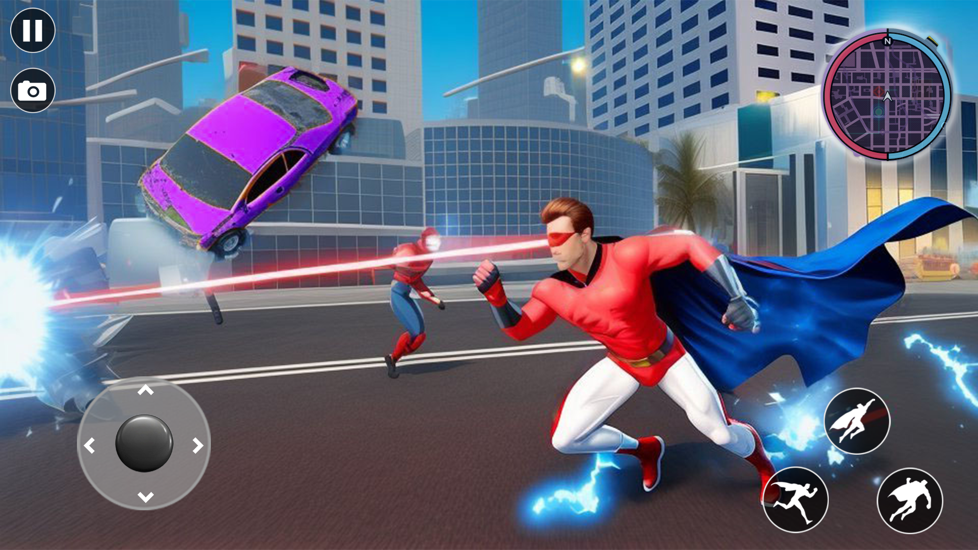 Captura de Tela do Jogo Flying Superhero Rescue City