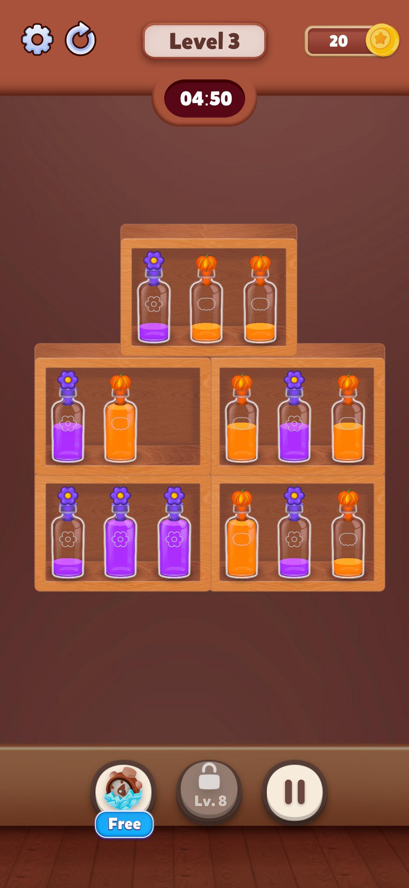 Merge The Bottles Game Screenshot