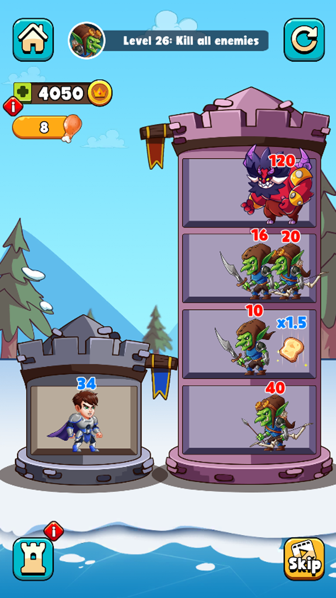 Hero Tower Wars - Merge Puzzle Game Screenshot