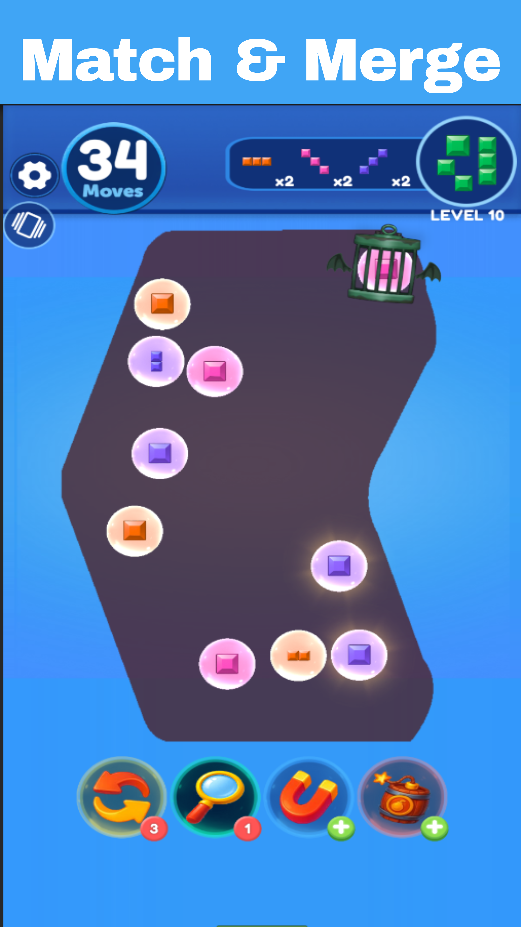 Color Block Bubble Merge Game Screenshot