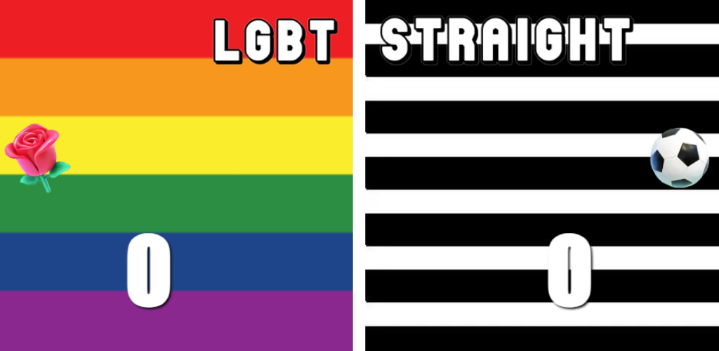 Screenshot dari video LGBT VS STRAIGHT Tapping