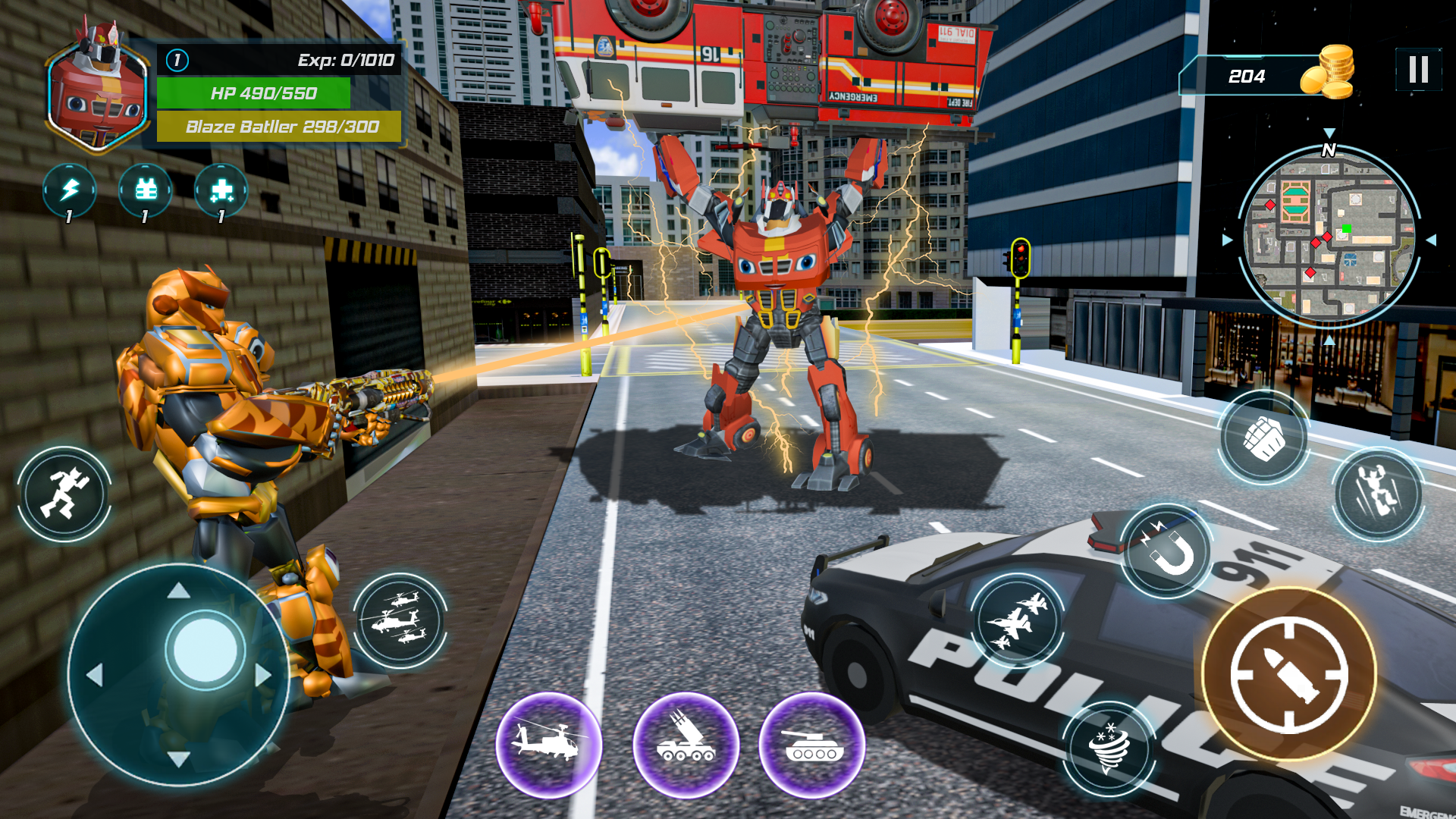 Blaze Robot Monster Transform Game Screenshot
