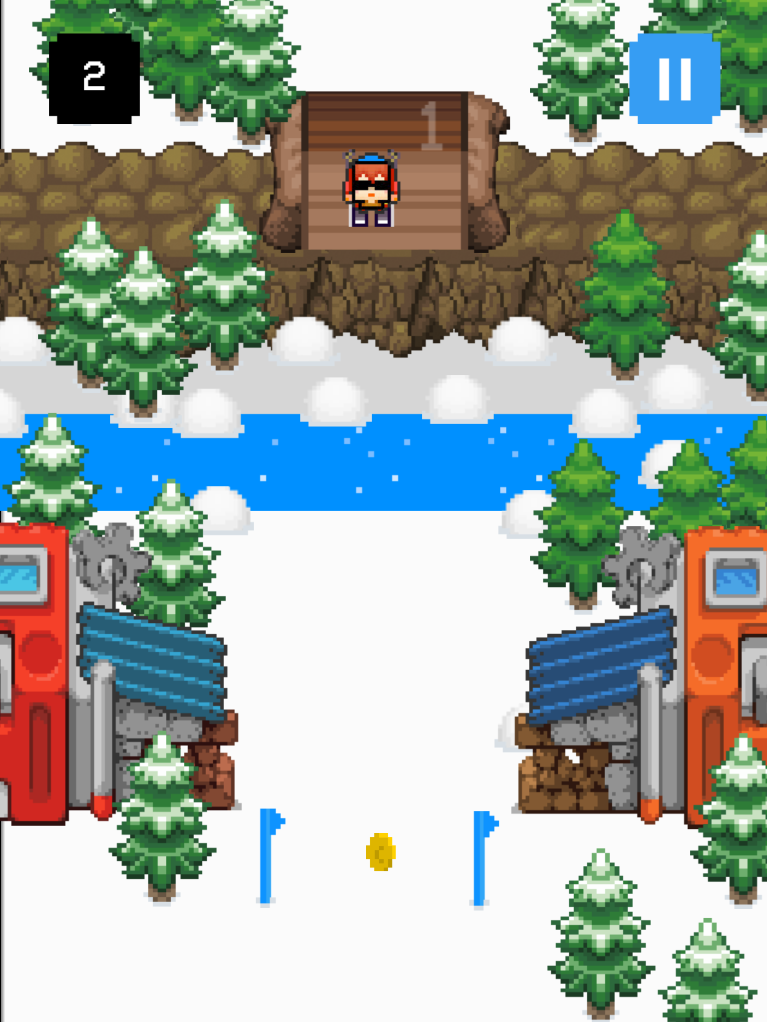 Slippy Slopes Extreme Ski Race Game Screenshot