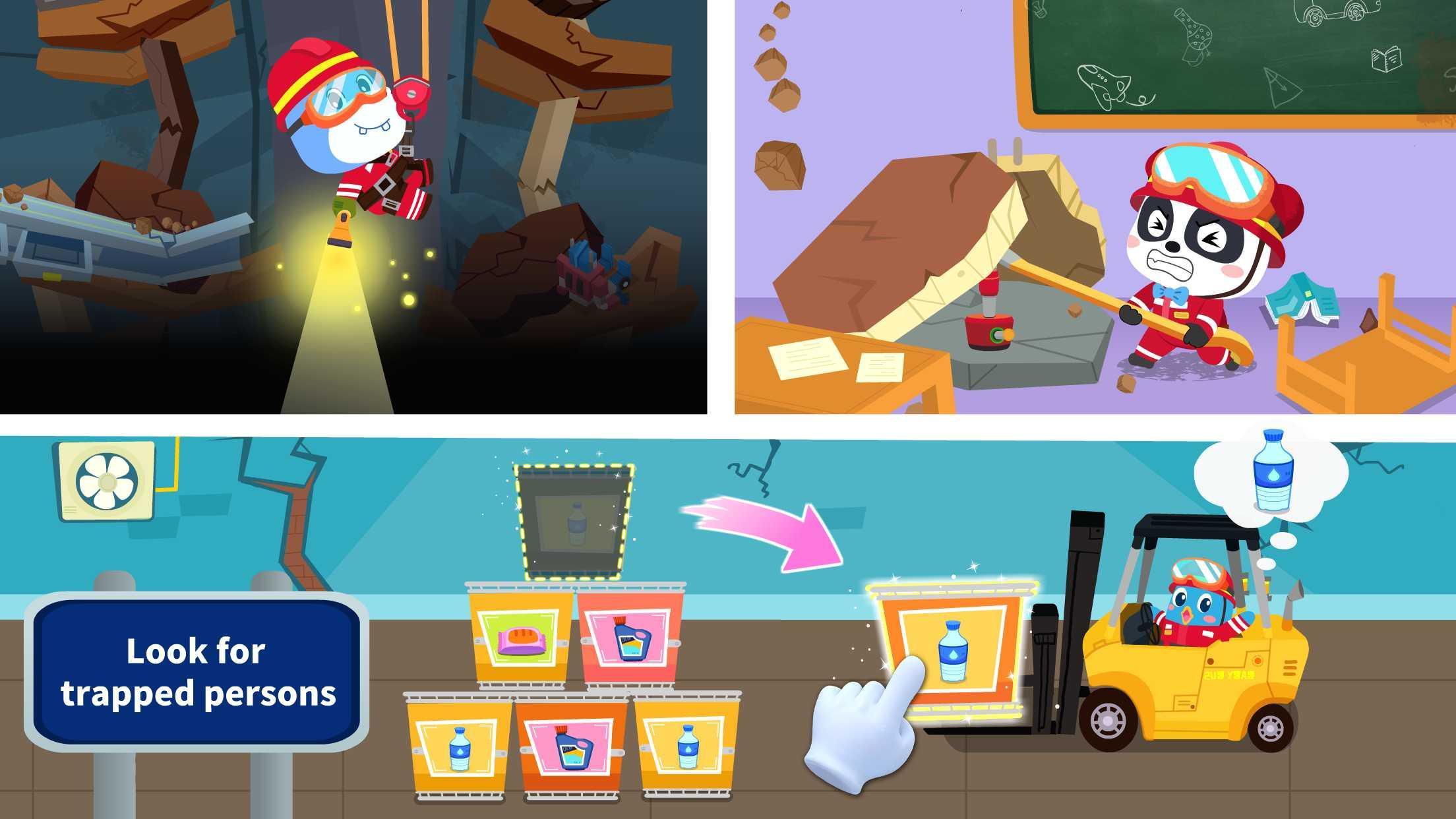 Baby Panda Earthquake Safety 3 Game Screenshot