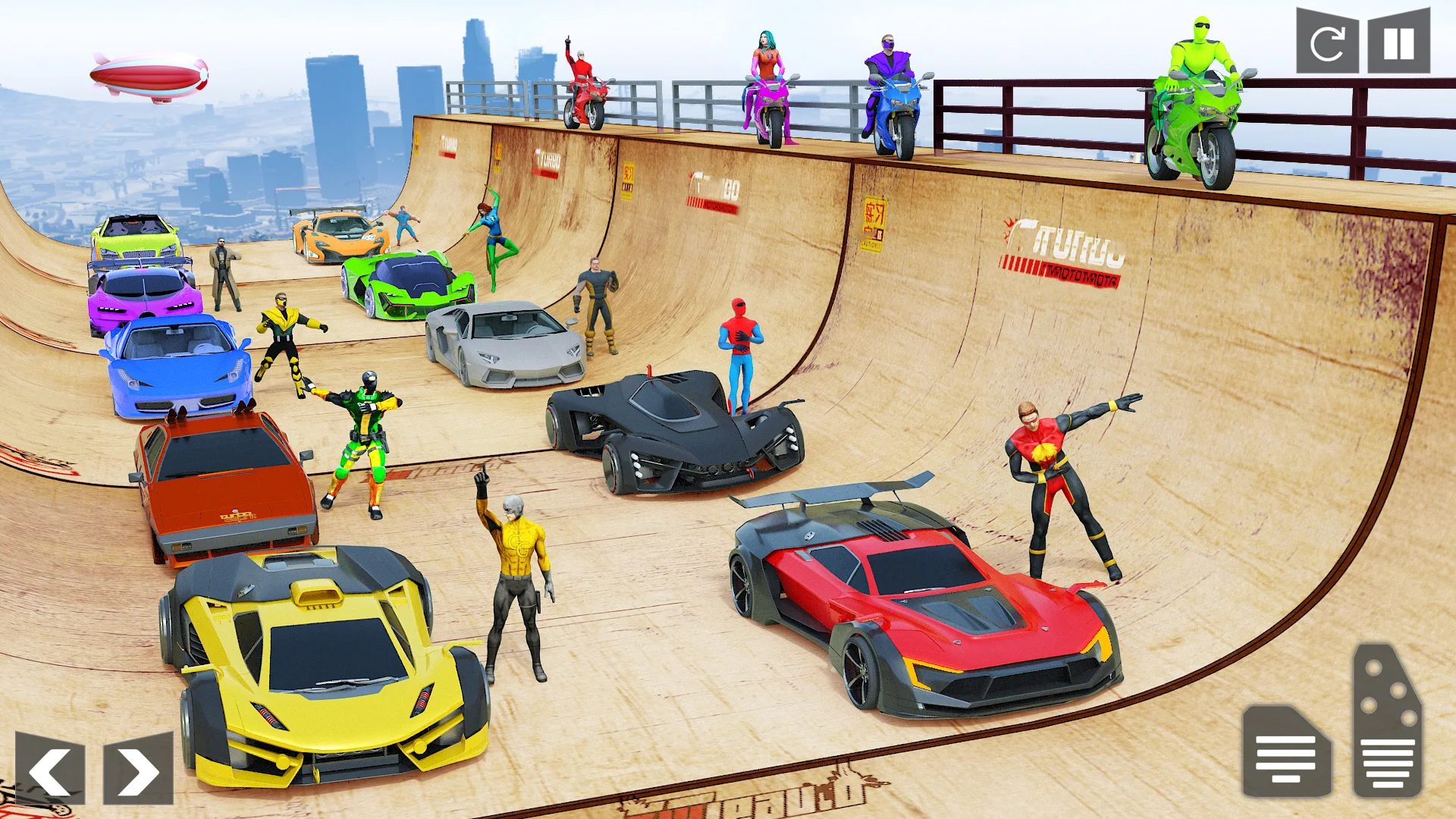 Mega Ramp Superhero GT Car Game Screenshot