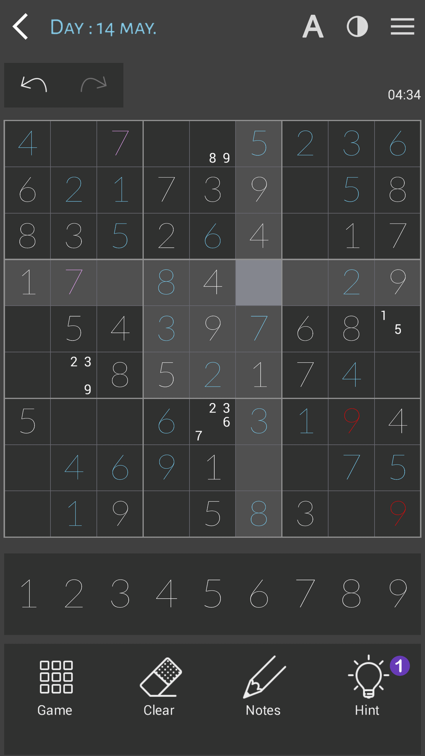 Sudoku classic screenshot game