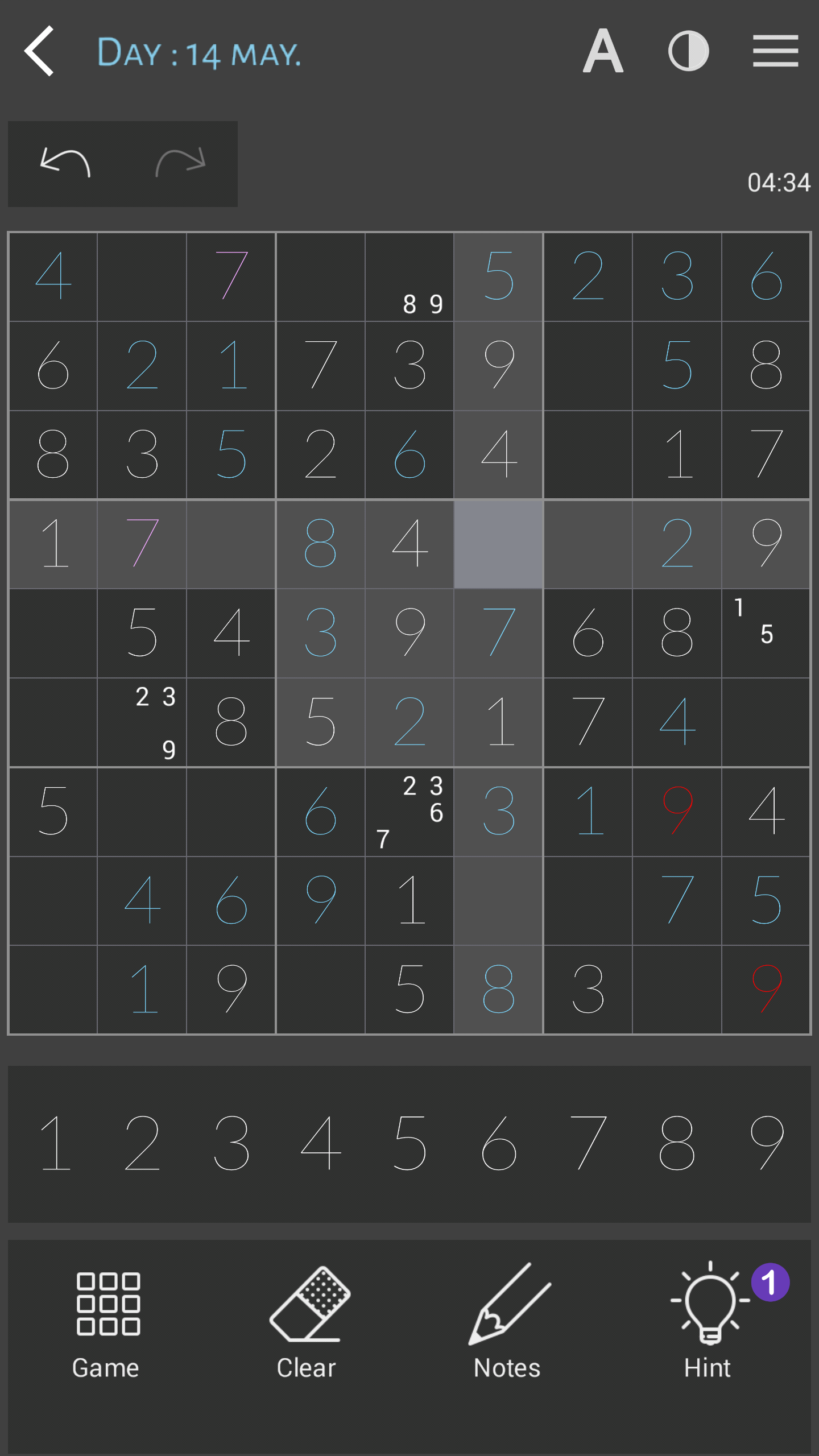 Cuplikan Layar Game Sudoku classic