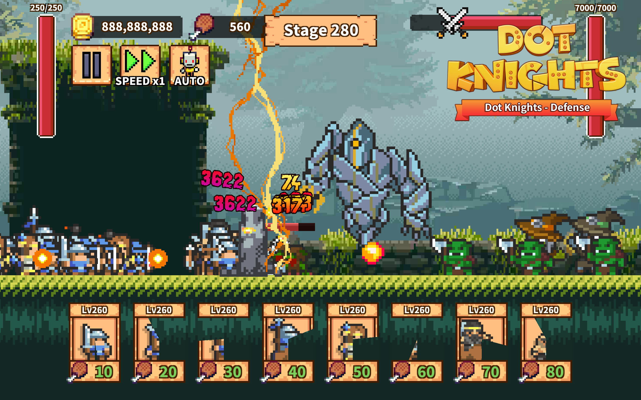 Dot Knights: Pixel Defense War Game Screenshot