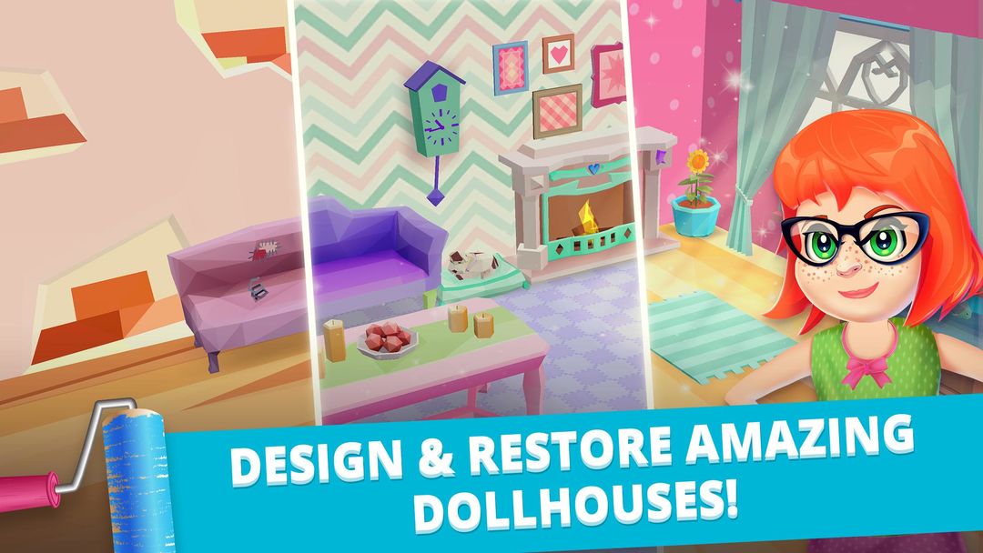 Screenshot of Dollhouse Decorating: Match 3 Home Design Games