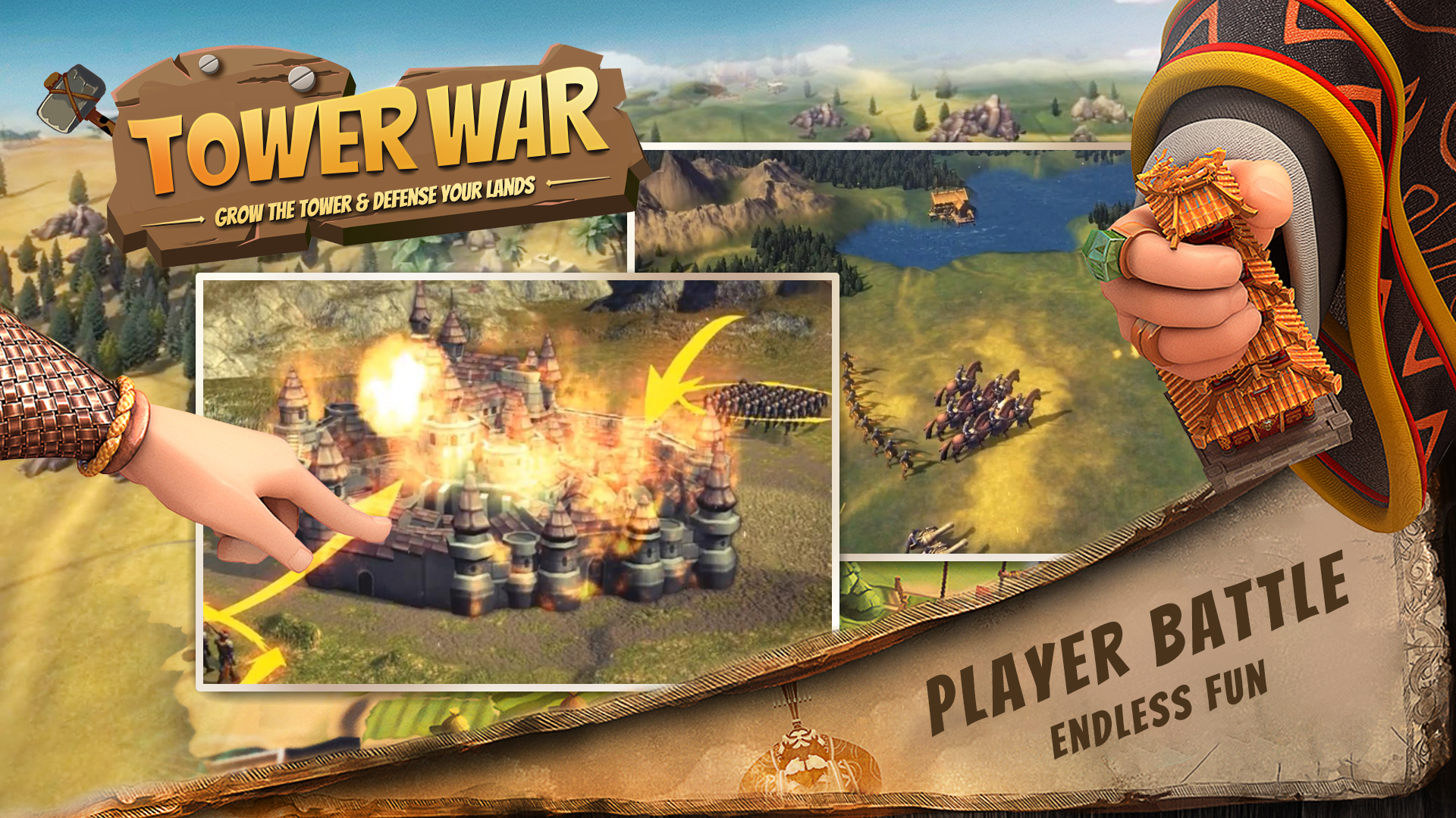 Screenshot 1 of Tower War - Aumente a torre e defenda suas terras 1.0