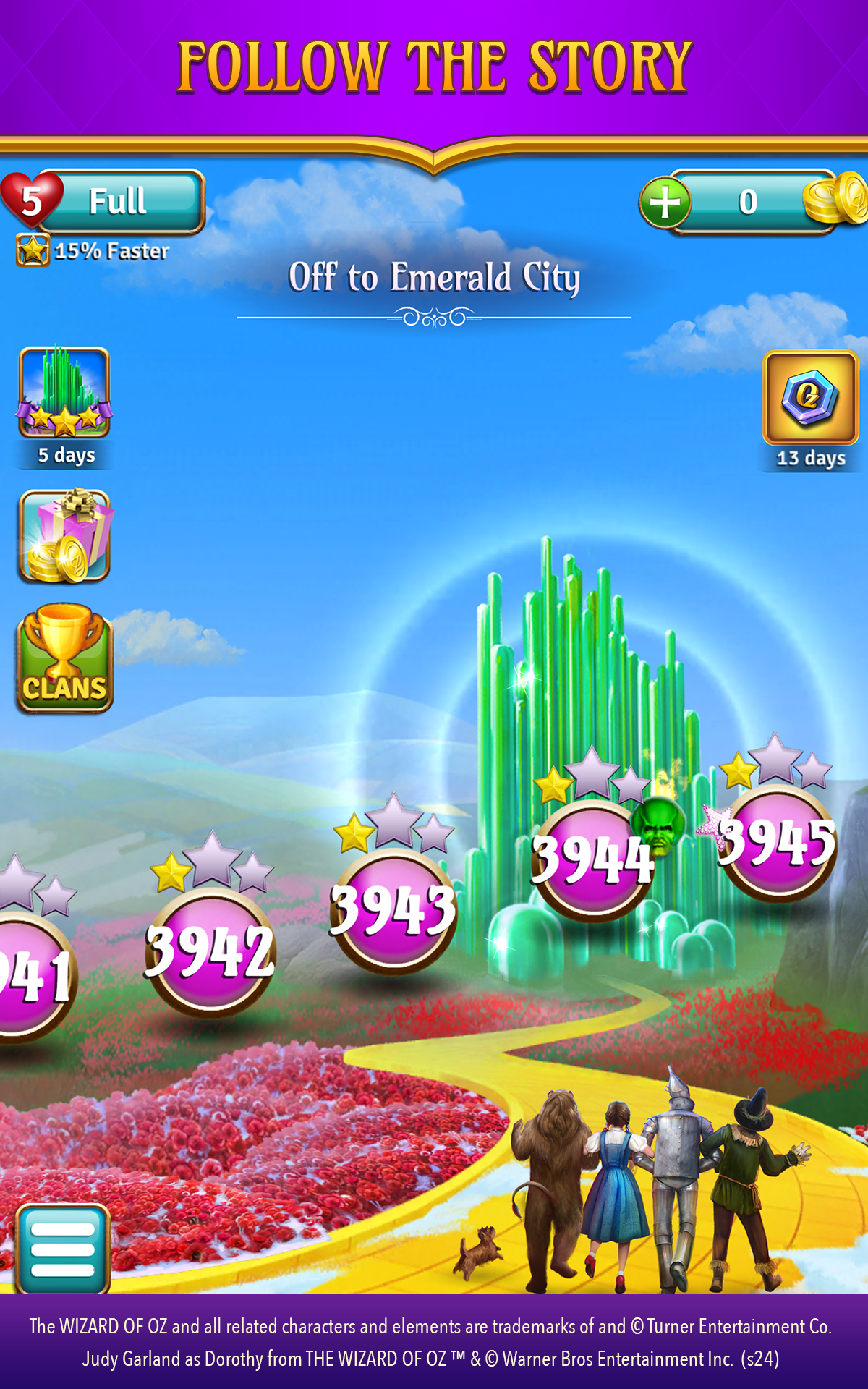 Cuplikan Layar Game The Wizard of Oz Magic Match 3