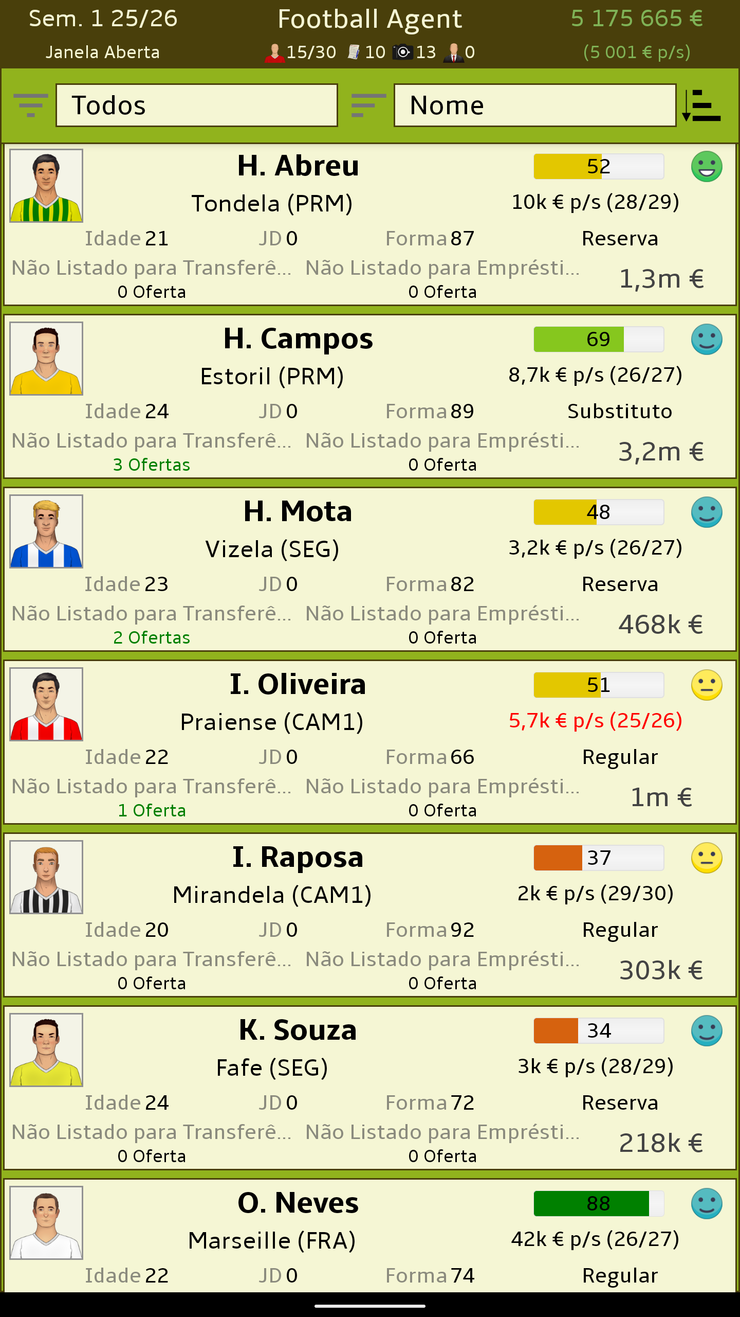 Captura de Tela do Jogo Agente de Futebol