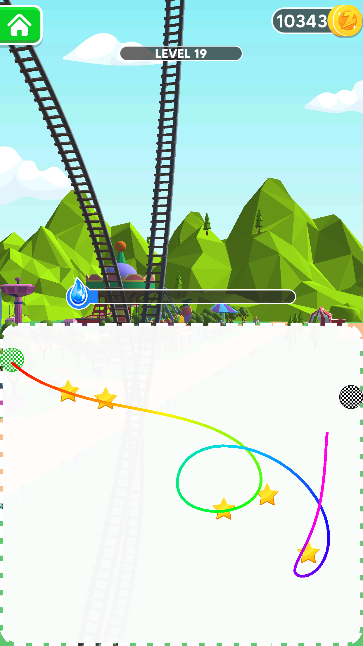 Draw Rollercoaster 3d Game Screenshot