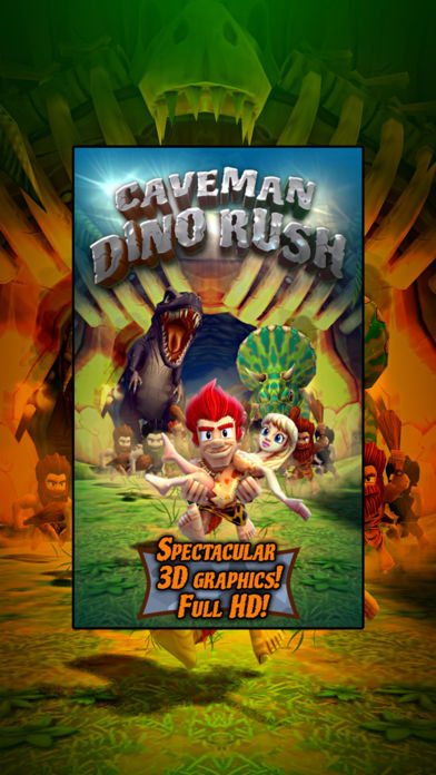 Caveman Dino Rush Game Screenshot