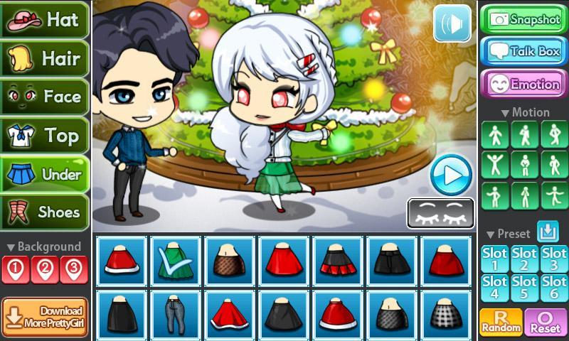 White Christmas Pretty Girl Game Screenshot