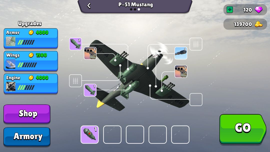 Screenshot of Bomber Ace: WW2 war plane game