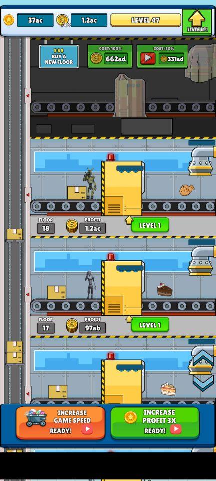 Robot Food Factory Tycoon Game Screenshot