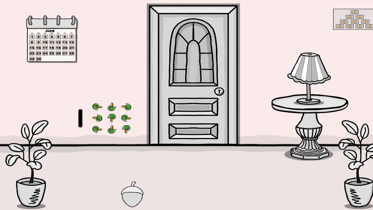 Simple White And Black Room Escape Game Screenshot