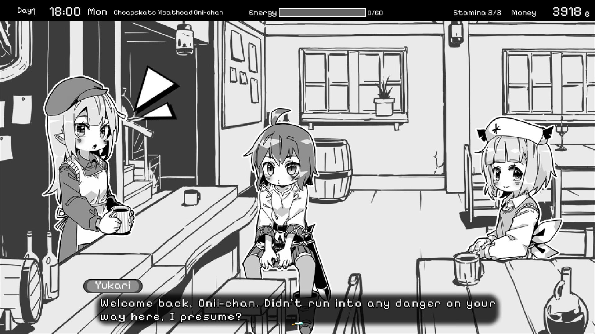 Screenshot of Living With Sister: Monochrome Fantasy