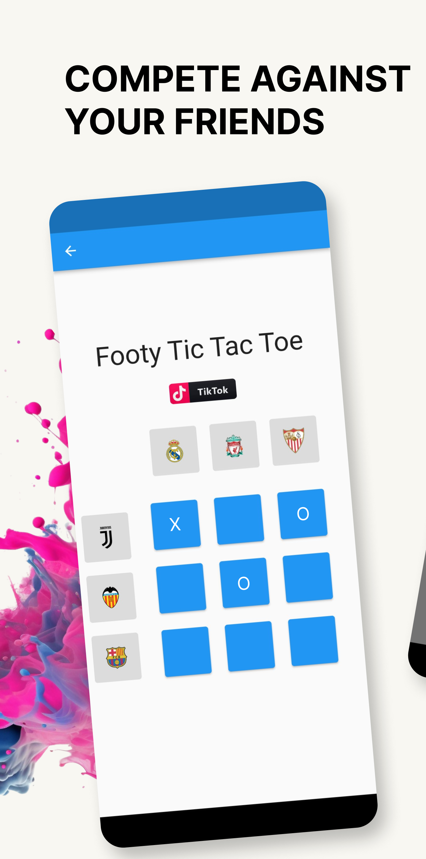 Screenshot of Footy tic tac toe