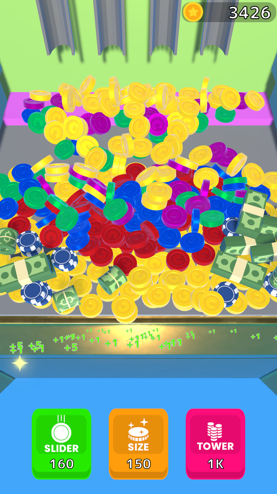 Falling Coin Tower Game Screenshot
