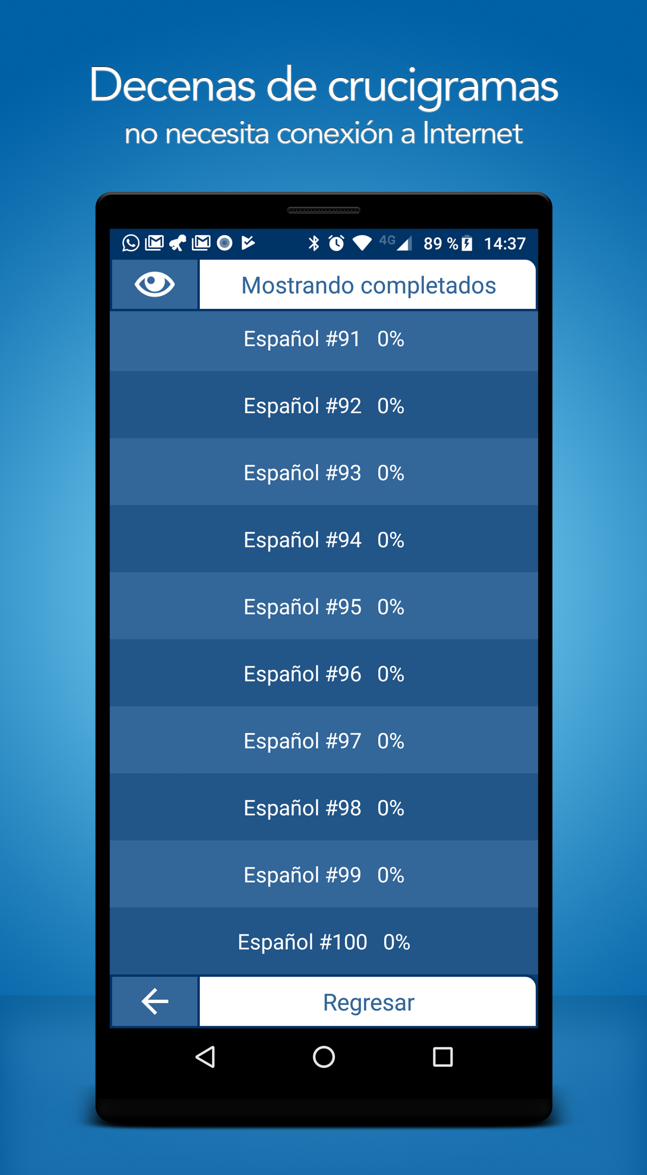 Captura de Pantalla del Juego Crucigramas En Español