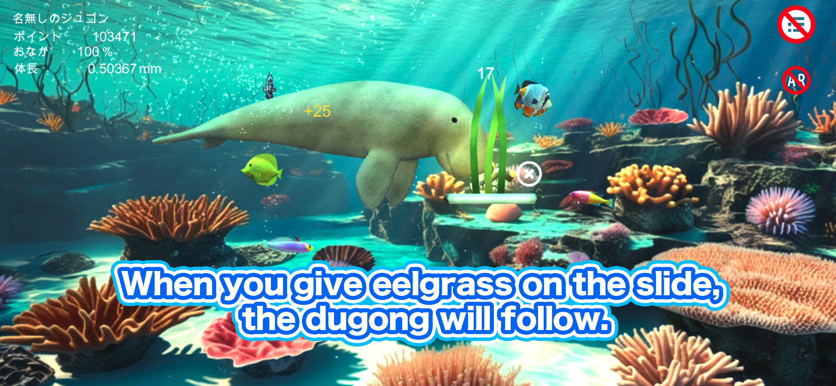 Dugong and Tropical Fish Game Screenshot