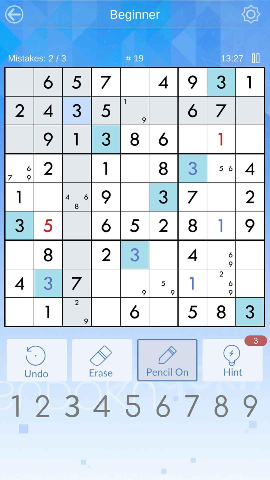 Screenshot 1 of Sudoku - Câu đố cổ điển miễn phí & ngoại tuyến 1.1.1