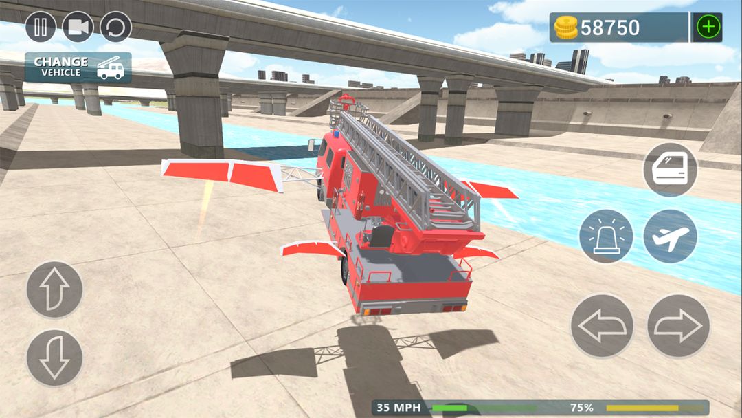 Fire Truck Flying Car screenshot game
