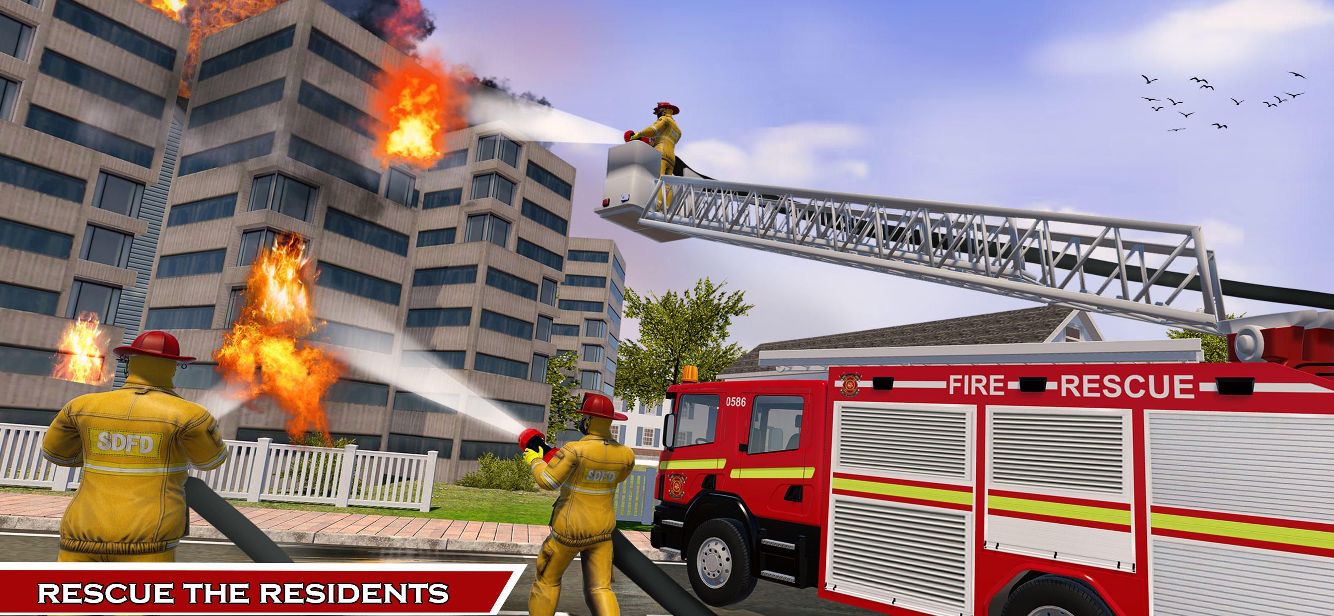 911 Fire Truck Games Simulator Game Screenshot