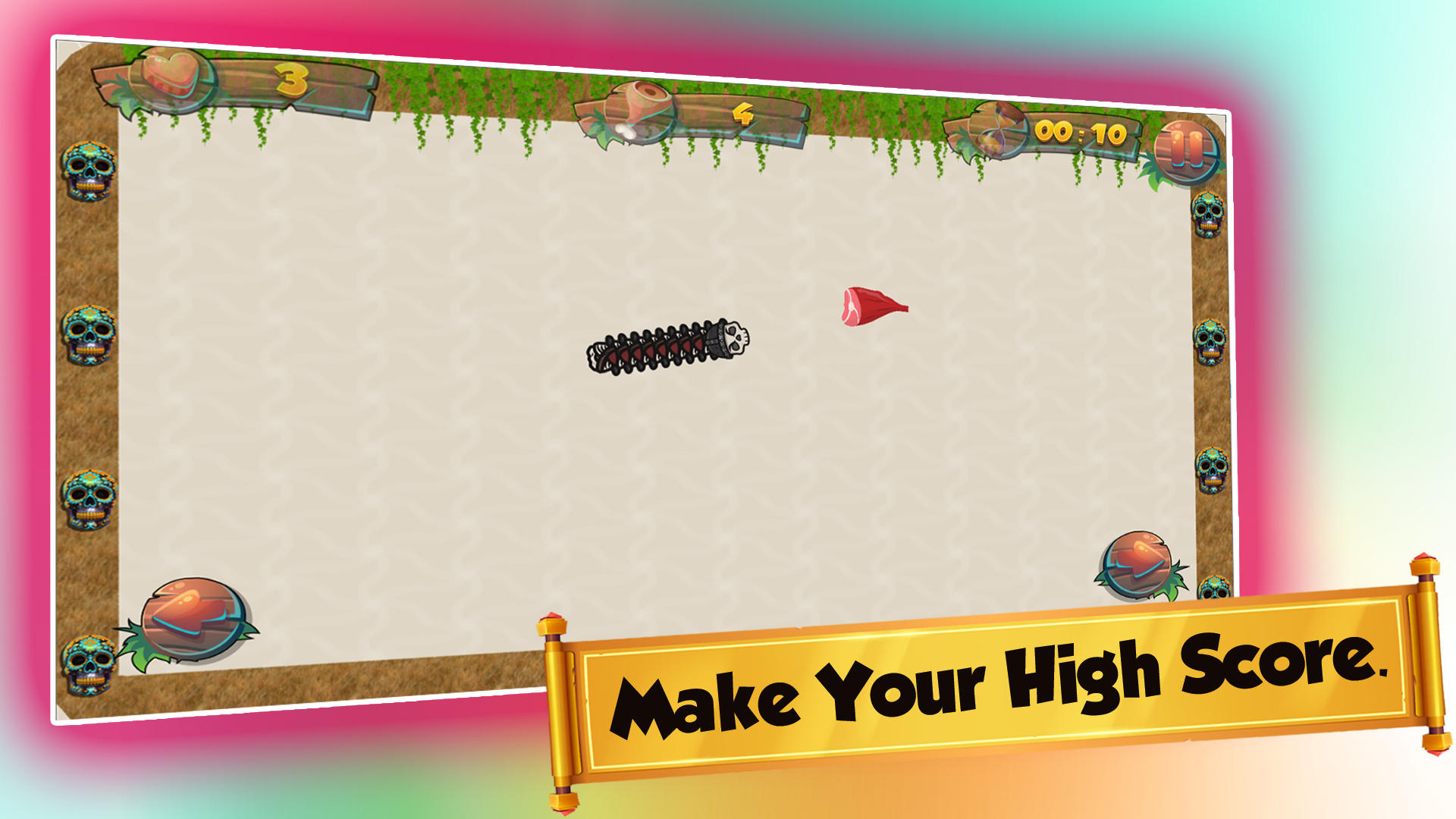 The Snake Skeletone Worms Game Game Screenshot