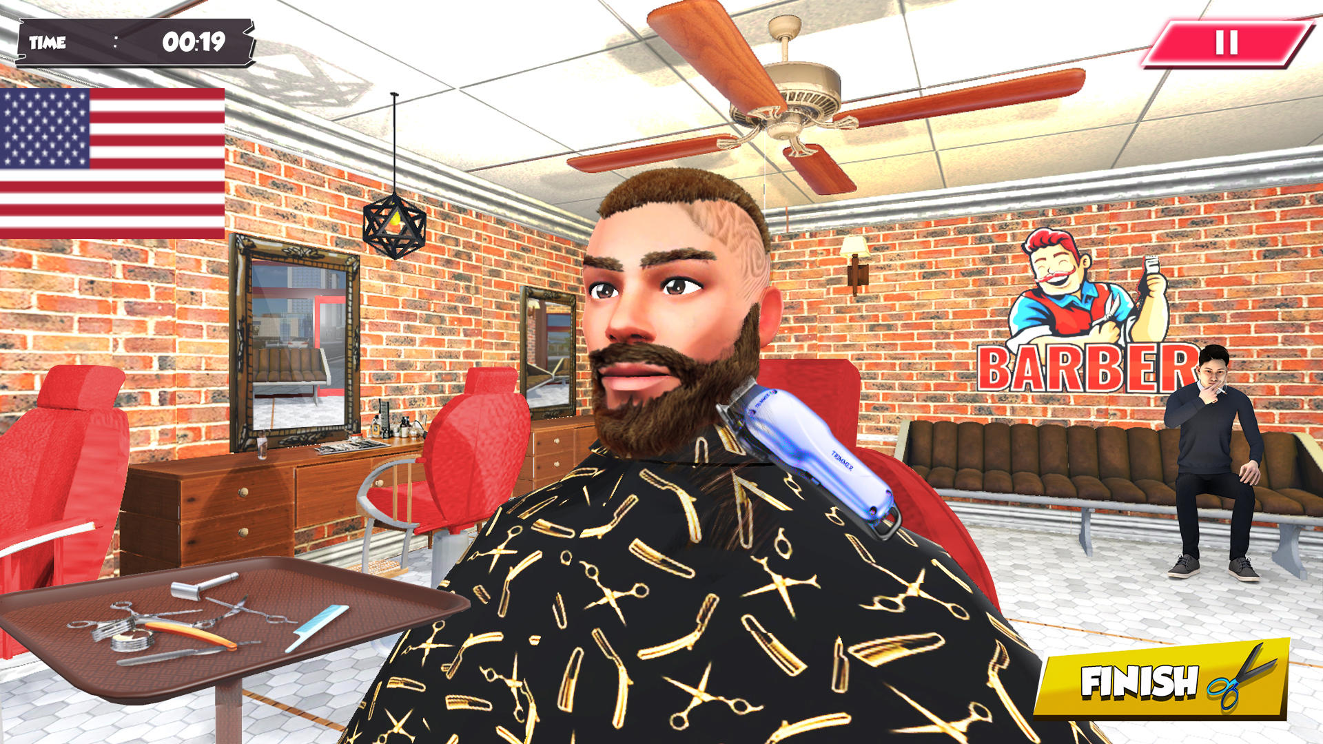 US Barber Shop Hair Tattoo Cut Game Screenshot