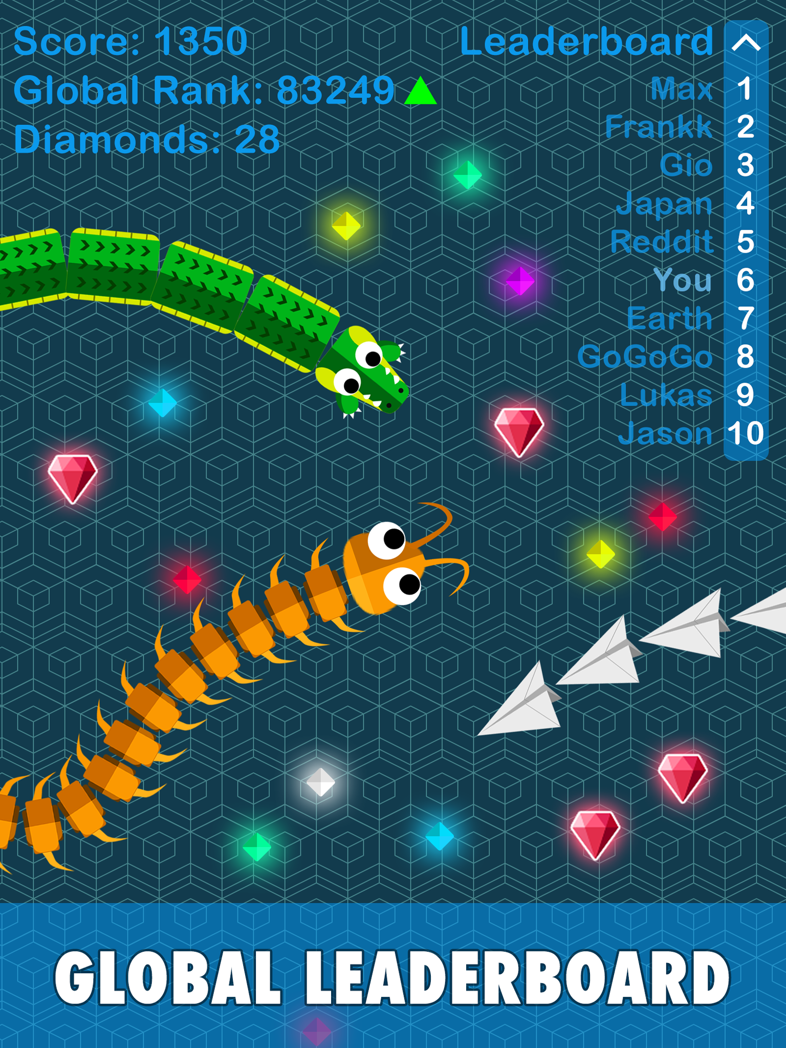 Cuplikan Layar Game snakes.io