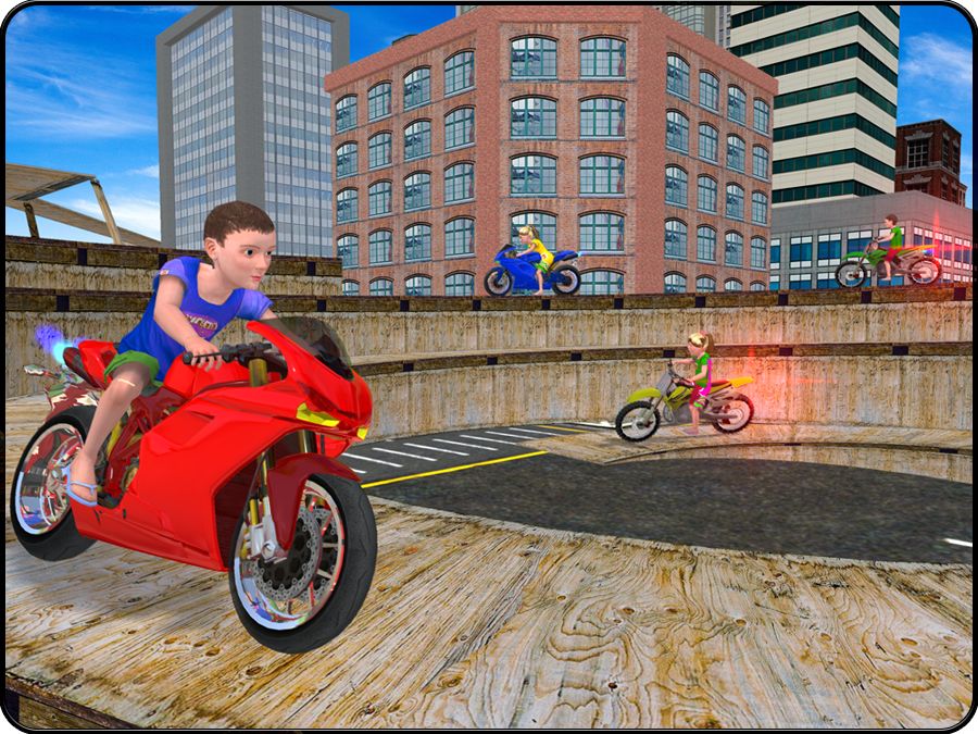 Kids Motorbike Stunts Master Roof Top Arena 2018遊戲截圖